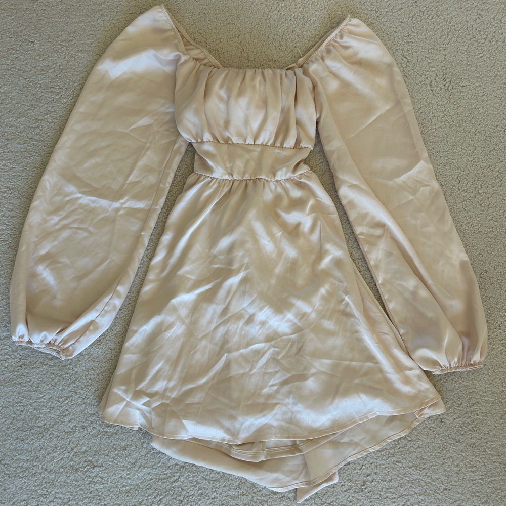 Altar’d State Satin Cream Mini Dress